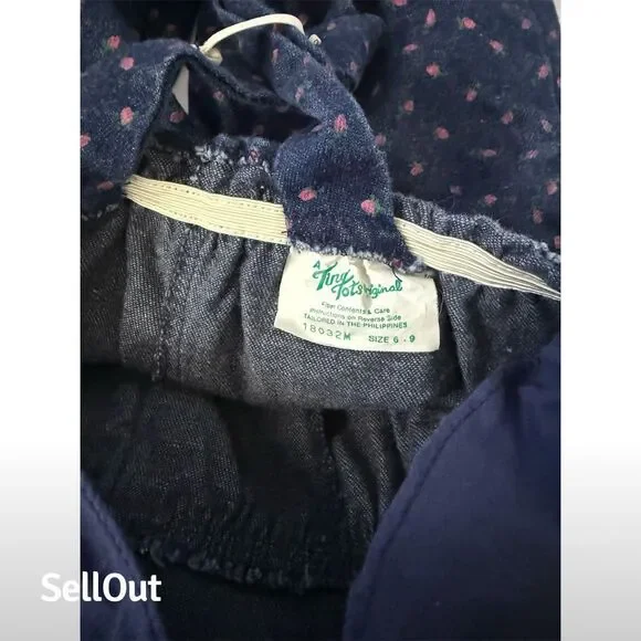 Vintage Tiny Tots Baby Overalls 6-9 Months Multicolor Unisex - Picture 4 of 5